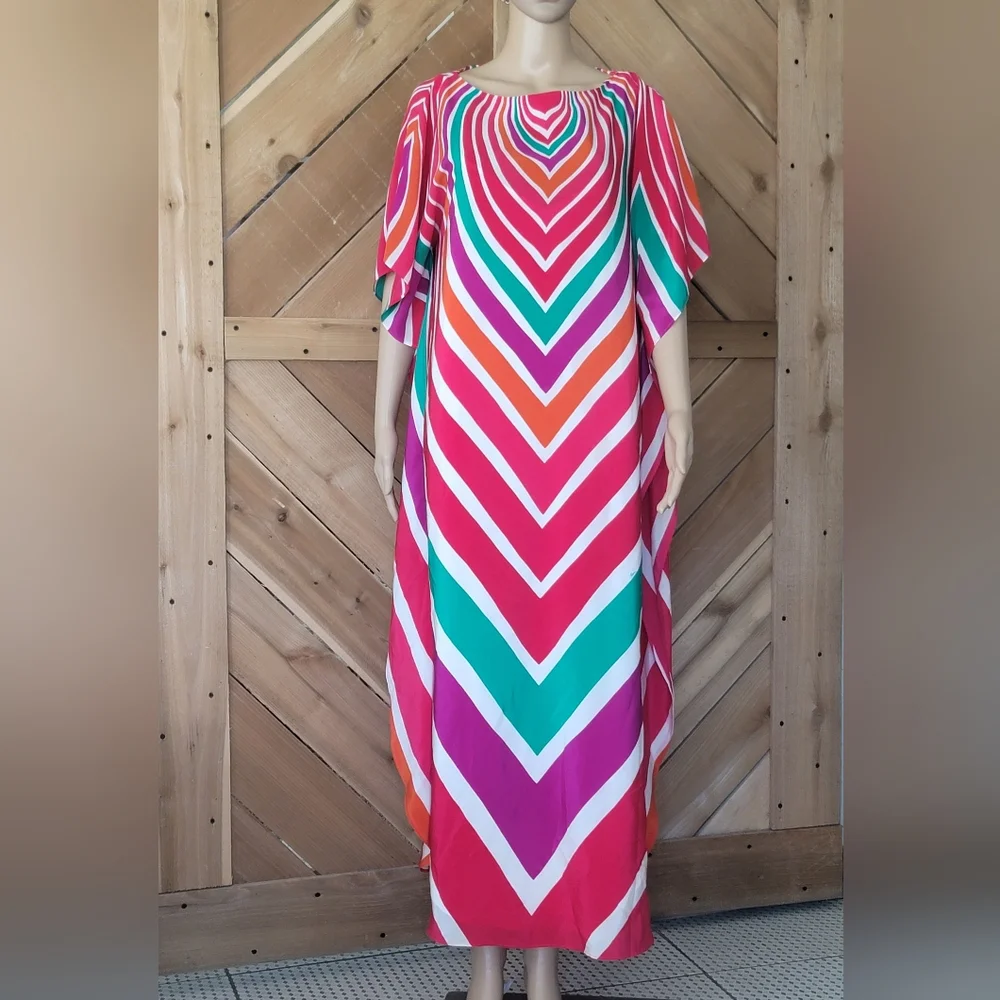 Trina Turk Jalani Maxi Caftan Dress - Sur Mer - Picture 9 of 9